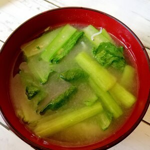 小松菜と釜揚げシラスのお味噌汁